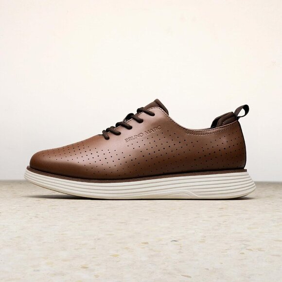 Bruno Marc Men\'s Faux Leather Brown\\White Fashion Sneakers Oxfords Casual Shoes main image 8